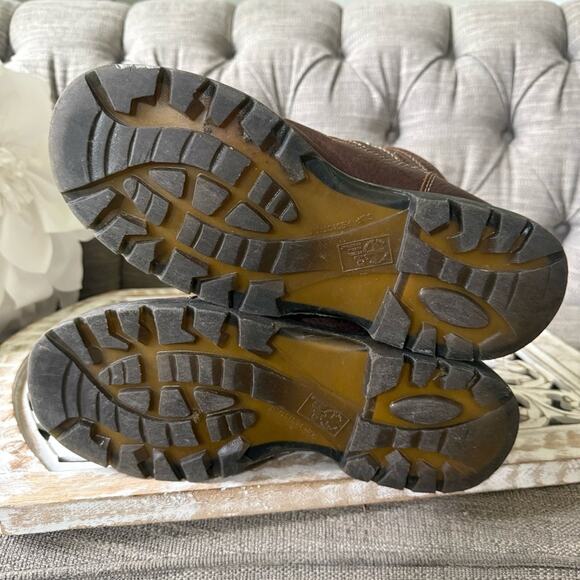 Dr. Martens Steel Toe Brown Leather Work Boots Men’s 9 Women’s 10 - Picture 5 of 8